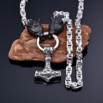 Moodne meeste roostevabast terasest Viking Wolf Thunder Hammer ripats kaelakee Emperor kaelakee kaelakee 40