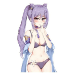 Tri Koshki KCS280 animet&uuml;druk Keqing Genshin Impact autokleebis PVC kleebistega kleebis auto kaitseraua s&uuml;learvuti pagasi mootorrattal 13cm -S