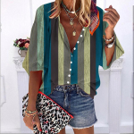 2023. aasta suves&uuml;gis, uus mood naiste topid, punased n&ouml;&ouml;rid, v&auml;rviga ristk&uuml;lik, tr&uuml;kitud poolvarrukatega vabaaja suuremas suuruses n&ouml;&ouml;bitav mullvarrukatega s&auml;rk XS pruun