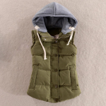 Naiste vest soe varrukateta jakk Puuvillane massiivne kapuutsiga vest &uuml;ler&otilde;ivaste jaoks XXL armee roheline v&auml;rv