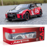 1/24 Scale Nissan GTR Diecast automudeli m&auml;nguasi, tagasit&otilde;mmatav m&auml;nguasi koos heli ja valgusega lastele V&auml;ikelapse poistele T&uuml;drukutele Kingikogu 1/24-19.8x8.5x6cm punane