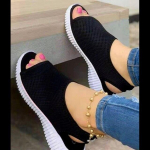 Naiste sandaalid Pehme &otilde;mblusega Naiste sandaalid Mugavad lamedad sandaalid Naiste lahtise varbaga rannajalatsid Naiste jalatsid 36 must