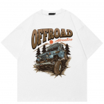 Streetwear Off Road Car Unisex T-s&auml;rk M valge