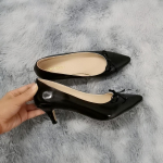 Seksikad 5 cm madalad Kitten k&otilde;rged kontsad kingad PU lakknahast terava ninaga mustad t&ouml;&ouml;pumbad koos Bowknot punaste pulmakingadega 37 must
