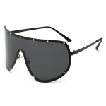 Mood Riisi K&uuml;&uuml;nte P&auml;ikeseprillid Integreeritud Disain Metall Raamita Kilp Mittepolariseeritud P&auml;ikeseprillid hall