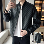 Nahast meeste kevad- ja s&uuml;gishooaja Korea versioon Trend Slimming Trend Brand Mootorratta nahkjakk Noorte pesapallijope meeste jope 5XL