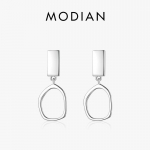 Modian 925 Sterling h&otilde;bedane geomeetrilise kujuga rippuv k&otilde;rvar&otilde;ngas Mood Lihtsa joonega rippk&otilde;rvar&otilde;ngad naistele t&uuml;drukutele ehted h&otilde;be