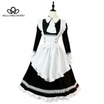 Must-valge armas Lolita Cosplay kost&uuml;&uuml;m Pikkade varrukatega neiu &uuml;likond cosplay &uuml;likond Lolita Performance Uniform Anime Cute Maid S must