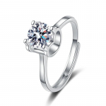 Bague Ringen S925 h&otilde;bedane komplekt, 1 kat Moissanite Love Ox peas&otilde;rmus naistele Living Living Ring Includes Gift Box Certificate h&otilde;bedane valge v&auml;rv
