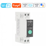 TONGOU Tuya ZigBee intelligentne vooluahela kaitsel&uuml;liti m&otilde;&otilde;tmisega 1P 63A DIN-r&ouml;&ouml;pa tugi, 3 ajastusrežiimi WiFi valge