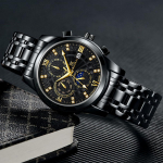 WEISIKAI 5008B meeste k&auml;ekellad Uus TOP-br&auml;ndi luksuslik karbiga meeste k&auml;ekell, veekindel helendav kalender, automaatsed meeste mehaanilised k&auml;ekellad kuld/must