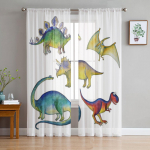 Armsad multifilmi dinosauruse t&uuml;llkardinad elutuppa magamistuppa j&otilde;ulusifonist Sheer Voile k&ouml;&ouml;gikardin 135W x 114H(cm)