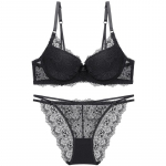 ABC Cup rinnahoidja naiste aluspesu Seksikas pitsist rinnahoidja Deep V Push-up rinnahoidja reguleerija rinnahoidja komplekt 70A valge