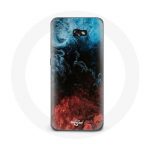 &Uuml;mbris Samsung galaxy A5 2017 abstraktse tekstuuriga taustaga punane must sinine