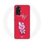 Coque pour Xiaomi Redmi Note 11 4G BTS Bangtan Gar&ccedil;ons BT21 Cooky Fond Rouge