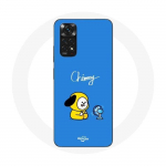 Coque pour Xiaomi Redmi Note 11 4G Bangtan BTS BT21 Chimmy Jimin Fond Bleu