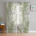 Vintage &uuml;rtidega aken t&uuml;llkardinad elutuppa k&ouml;&ouml;ki j&otilde;ulud kodukaunistused l&auml;bipaistvad voile kardinad 135W x 114H(cm)
