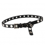 Naiste &otilde;hukesed p&uuml;ksirihm metallist pandlaga kunstnahast v&ouml;&ouml;koht reguleeritava pikkusega mitme auguga disain teksarihm must