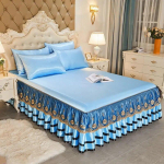 Luksuslik tikitud voodikate Kodu voodipesu kaunistus Seelik Voodipesu matt Euro voodipesu Kokkupandav Queen Kingi suurusega voodi 3 Pcs 60x100cm