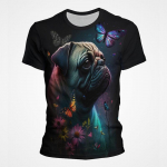 Suvine naljakas mopsikoera graafika Ludi 3D-prindiga meeste l&uuml;hikeste varrukatega T-s&auml;rk Harajuku hip-hop mood vabaaja t&auml;navar&otilde;ivad, suured topid S