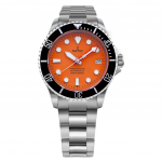 Suhe FreeDiver Sapphire roostevabast terasest oranži sihverplaadiga automaatne RTF045 200M meeste k&auml;ekell oranž