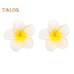 2tk Plumeria lilleline juuksen&otilde;el, libisemiskindel v&auml;rvilised k&uuml;ljeklambrid, dekoratiivsed plastist juukseaksessuaarid naiste t&uuml;drukutele punane