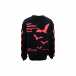 Off-White SS20 Nahkhiire Prindiga Diagonaaltriipud Kitsa L&otilde;ikega &Uuml;mmarguse Kaelusega Dressipluus Meeste Topid Must OMBA025E19D250071020 M