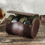 KONTAKTID PERE Ehtsast nahast meeste kella&uuml;mbris Luksuslik disainer 1/2/3/4 pesaga munakujuline kellakarp Naiste k&auml;ekellad reisikellakotid 2 Slot