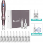 Dr.Pen A10 juhtmevaba mikron&otilde;ela pliiats 12 tk kassettidega Derma rullid Armide akne eemaldamine Mikron&otilde;elad Mesoteraapia nahahoolduse salongiseade A10+10Pcs Nano RD