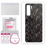 apgo Protective Skin Sticker for the back compatible with Huawei nova 7 SE, Wrap Film, Foil, Vinyl - Pattern Carbon Black Pixel