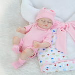 Mini peopesaga beebinukk, t&auml;issilikoonist armas simulatsioon, kaks beebinuku m&auml;nguasi, loominguline isiksus, kingitud nukud m&auml;ngumaja m&auml;nguasjad Pink Cloth Doll