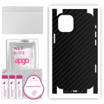 apgo kaitsev nahakleebis tagak&uuml;ljele ja k&uuml;lgedele, mis &uuml;hildub Apple iPhone 12 miniga, t&auml;iskile, foolium, vin&uuml;&uuml;l &ndash; mustriga s&uuml;simusta