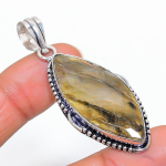 Natural Labradorite Gemstone Handmade 925 Sterling Silver Pendant 2.17 z8u22