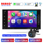2 DIN Android stereo Carplay Auto Universaalne Multimeedia videopleier Toyota Vios Crown Camry Hiace Previa Corolla RAV4 jaoks 6+128+AHD