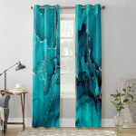 Aqua Marmor Kuldsete Joontega Moodsad Aknakardinad Elutuppa Magamistuppa Kardin K&ouml;&ouml;gi Kattepuldid 135W x 60H(cm) x1