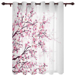 Jaapani stiilis Sakura moodsad aknakardinad elutuppa, magamistuppa, k&ouml;&ouml;ki, akna katteks, rulood, kardinad 135W x 60H(cm) x1 white