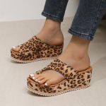 Leopard K&otilde;rge Kontsaga Platvorm-Sussid Naiste Kingad Suvised Kiilud Sandaalid Rannak Pl&auml;tud Moodsad Pumbad Slaidid Femme Zapatos 36