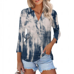 Naiste 3/4 varrukatega T-s&auml;rgid Suvised V-kaelusega s&auml;rgid Kaelusega Casual Basic Tees Pluus L