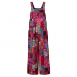 Suvised naiste rihmaga kombinesoonid Vintage lillemustriga pudip&otilde;llega kombinesoonid, varrukateta, laia s&auml;&auml;rega pikad kombinesoonid Dungarees Rompers m&auml;ngukost&uuml;&uuml;m XXXXXL punane