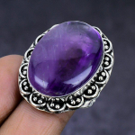 Sage Amethyst Gemstone 925 Sterling Silver gift Jewelry Ring Size 8 G6r73