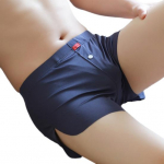 Suvised bokserid, keskmise v&ouml;&ouml;kohaga elastse v&ouml;&ouml;kohaga, j&auml;&auml;siidist l&uuml;hikesed p&uuml;ksid, lahtise l&otilde;ikega, &uuml;hev&auml;rvilised bokserid L roheline