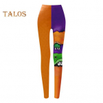 Halloweeni s&auml;&auml;rised, keskmise k&otilde;rgusega elastne v&ouml;&ouml;koht Skinny Fit Patchwork v&auml;rvilised p&otilde;hjap&uuml;ksid T&uuml;drukute Cosplay riietus sukkp&uuml;ksid L D