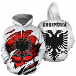 Albaania lipp Kaart Graafilised dressipluusid Uued pusad ja dressid Mood Spordi pulloverid Eagle 3D prinditud pusad Meeste Topid S