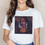 Mona Lisa Moe T-s&auml;rk Naiste Vintage T-s&auml;rk 90ndate naiste hip-hop Esteetiline S valge