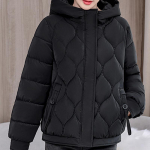 Moodsad naiste talvemantlid kapuutsiga lahtised elegantsed naisjoped Paksud soojad l&uuml;hikesed parkad 2XL
