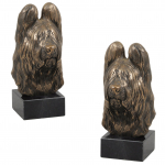 Briard, Berger de Brie - Dog statue, bust on stone base, sculpture, trophy for dog show by Art-Dog brand