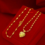 18k kullav&auml;rvi kaelakee naistele pulmadeks kihlumiseks peened ehted armastuse s&uuml;damega ripats kaelaluu kett choker bijuu s&uuml;nnip&auml;evakingitused 45cm(18inch)