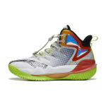 Li Ning Youth Pioneer Team 3.0 V2 Stabiilsust toetavad libisemiskindlad p&otilde;rkega keskmise k&otilde;rgusega korvpallijalatsid Laste korvpallijalatsid Valge YKBT072-5 37