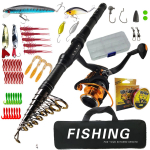 Uus DEUKIO KALAP&Uuml;&Uuml;GI Teleskoopiline &Otilde;ngeritvakomplekt 1,8-3 M S&uuml;sinik Reisiritv koos P&ouml;&ouml;rleva Rulliga Kalastuskomplekt Bass Karp Haug T&auml;iskomplekt S&ouml;&ouml;tur&otilde;ngas 1.8M