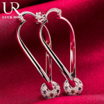 925 H&otilde;be Elegantne Kihlas&otilde;rmus V&auml;rvilised &Otilde;ilsad Ilusad Perforeeritud K&otilde;rvar&otilde;ngad Mood Pulmaehted 20mm*45mm